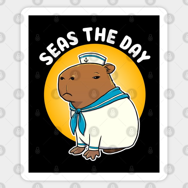 Seas the day Cartoon Capybara Sailor Sticker by capydays